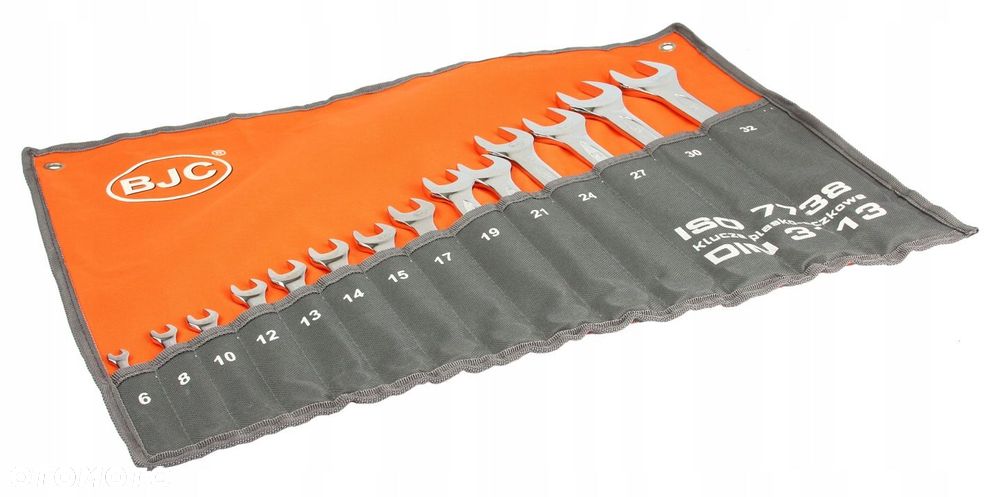 KLUCZE płasko oczkowe BJC 6-32 CrV ZESTAW GRUBE - 8