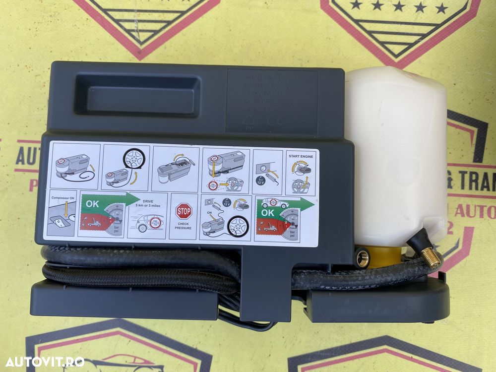 Kit pana compresor auto umflat roti GM Opel 180W 12Vcu husa - 3
