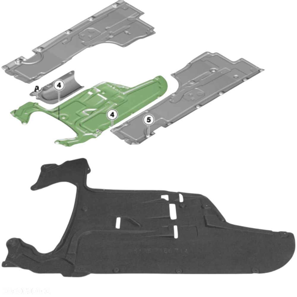 Osłona PŁYTA PODWOZIA skrzyni biegów BMW 5 F10 F11 5 F07 7 F01 F02 ŚRODEK - 2
