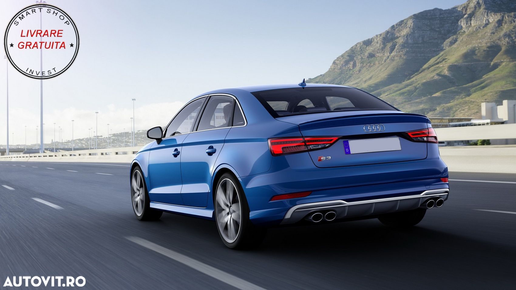 Difuzor Bara Spate Audi A3 8V Facelift Sedan Convertible (2016-2019) S3 Design Bar- livrare gratuita - 11