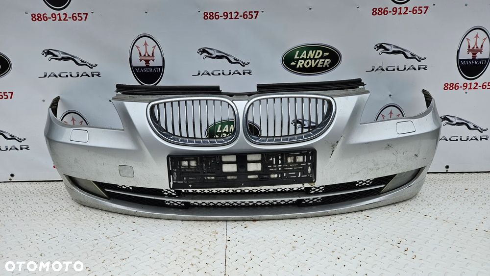 BMW 5 E60 LIFT 2007-2010 Kompletny zderzak przedni Zderzak przód pod XENON kolor srebrny Titansilber - 1