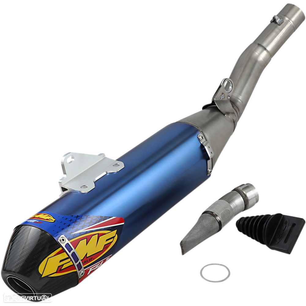 ponteira de escape fmf muffler factory 4.1 rct titanium anodized sl carbon yamaha wr / yz 450 - 1