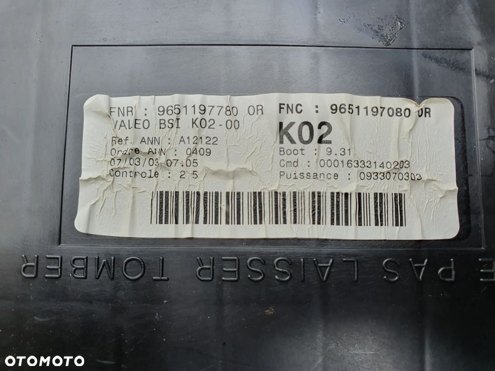 BSI PEUGEOT 307 1.4 9651197780 9651197080 + WTYCZKI INSTLACJA - 3