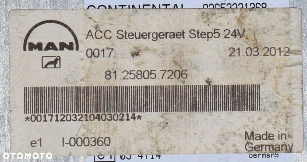 KOMPUTER/ STEROWNIK ACC MAN TGX TGS 81.25805. 7206 - 3