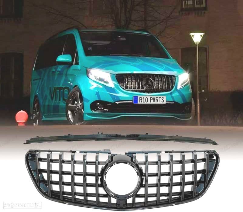 GRELHA FRONTAL MERCEDES W447 14-19 LOOK GTR PANAMERICANA PRETO - 1