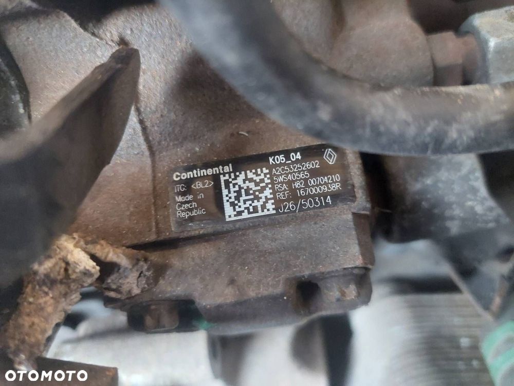 SILNIK DIESEL + UKŁAD WTRYSKOWY + TURBINA RENAULT MEGANE III K9K836 1.5 DCI - 2
