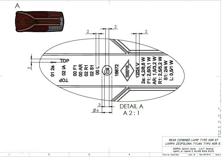 LAMPA LED TYLNA DIODOWA Laweta przyczepa 12V 24V - 8