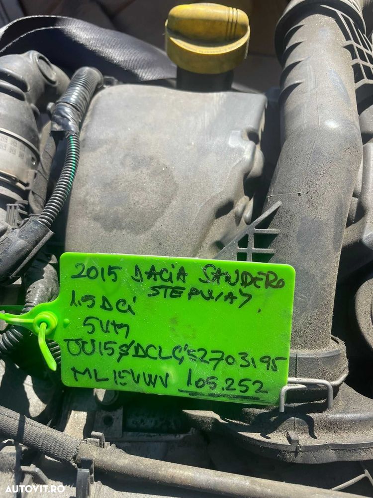 Motor 1.5 dCi – Dacia Sandero Stepway 2015 105.252 km – cod K9K – probă video – garanție - 1