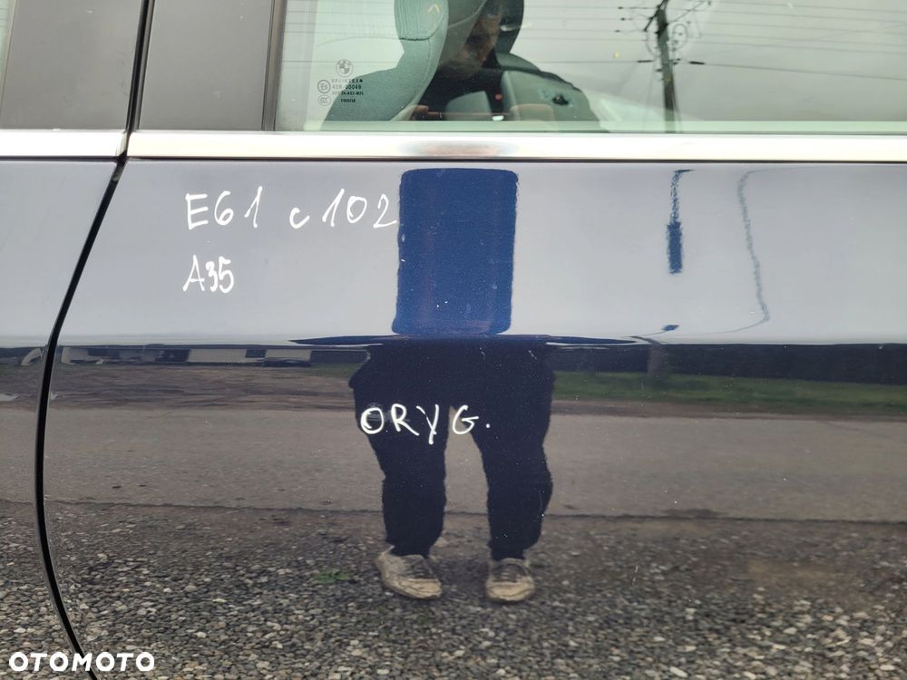 DRZWI LEWY TYŁ TYLNE BMW E61 A35 MONACOBLAU ORYGINALNY LAKIER C102 - 2