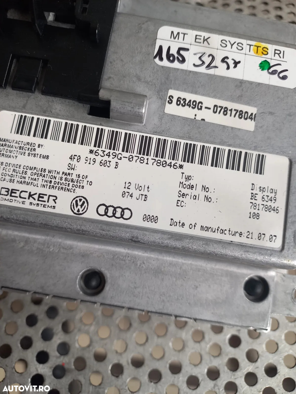 Display Navigatie Audi Q7 4L An 2006-2007-2008-2009-2010-2011-2012-2013-2014-2015-2016 Cod 4FB Dezm - 7