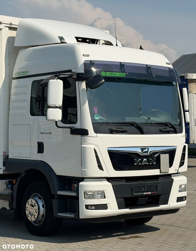 MAN TGM 15.290 / BURTO - FIRANKA / WINDA / 370 TYŚ KM / ŁADOWNOŚĆ 8 120 KG / 1 REJ. 2019 ROK / 18 EUROPALET / ZSUWANY DACH / SPROWADZONY / SYPIALKA / EURO 6 - 8