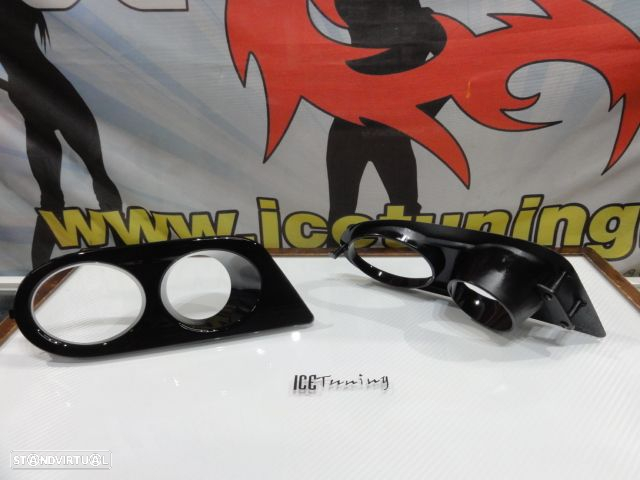 Capa, Mascara, grelha de farol de Nevoeiro para-choques BMW E46 pack M / M3, preto piano brilhante - 9