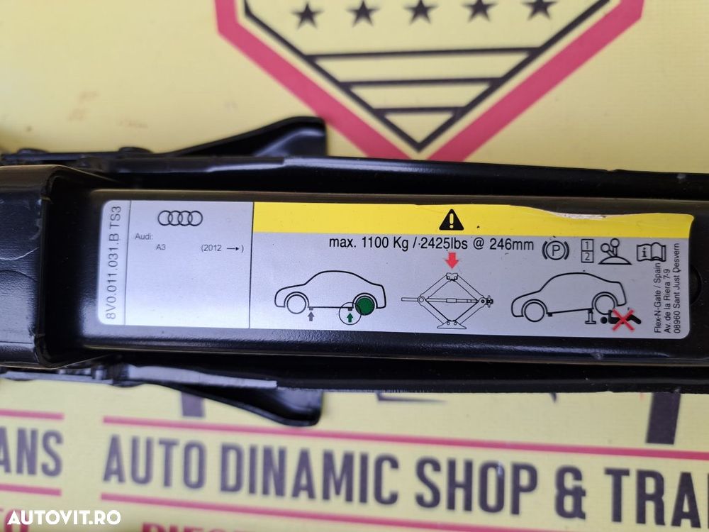 Cric auto punct sprijin original Audi A3 + cheie roata 2012 >++ 1100Kg - 6