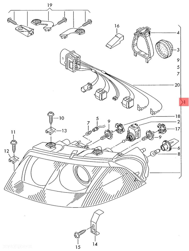 LAMPA PRAWA PRZEDNIA PRZÓD VW PASSAT B5 LIFT 3B0941016AN - 2
