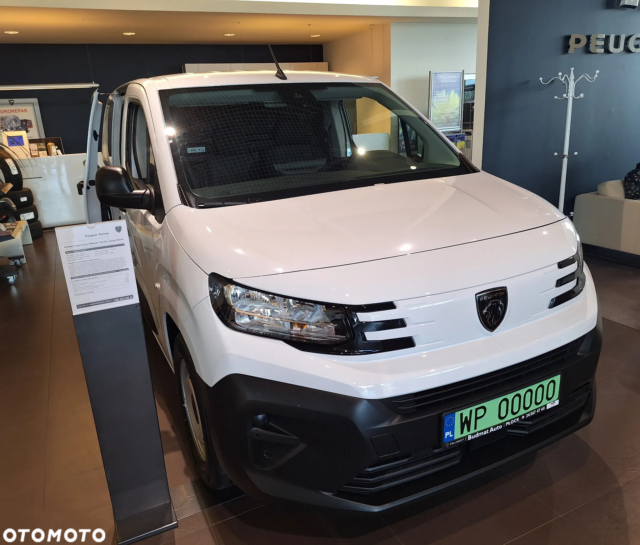 Peugeot Partner Furgon Long 750kg EV 136 KM. zasięg 330 km (akumulator 50 kWh) - 3