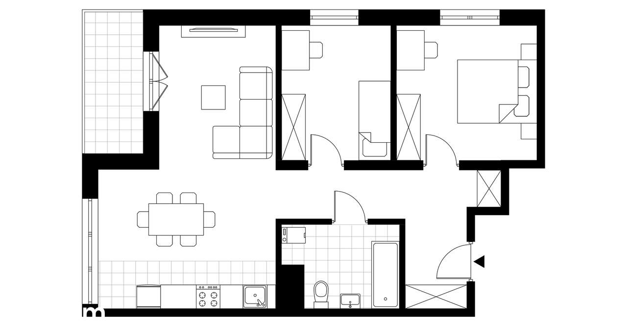 3-pokojowe mieszkanie 62m2 + balkon - Pełny obrazek: 3/23