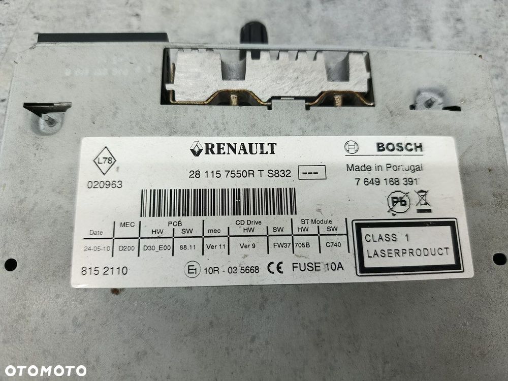 RADIO FABRYCZNE RENAULT SCENIC III 281157550R 7649168391  BOSCH - 4