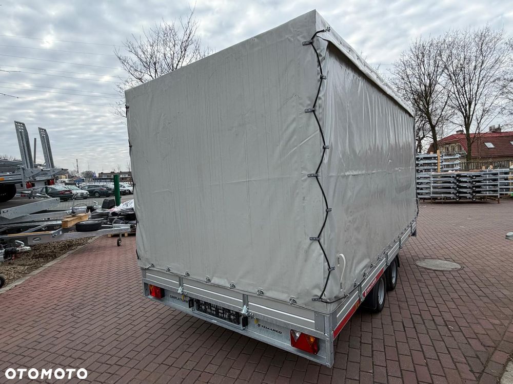 TEMARED Przyczepa Temared Carplatform 4021 406x216x30 cm DMC 2700kg + stelaż i plandeka firanka H170 - 4