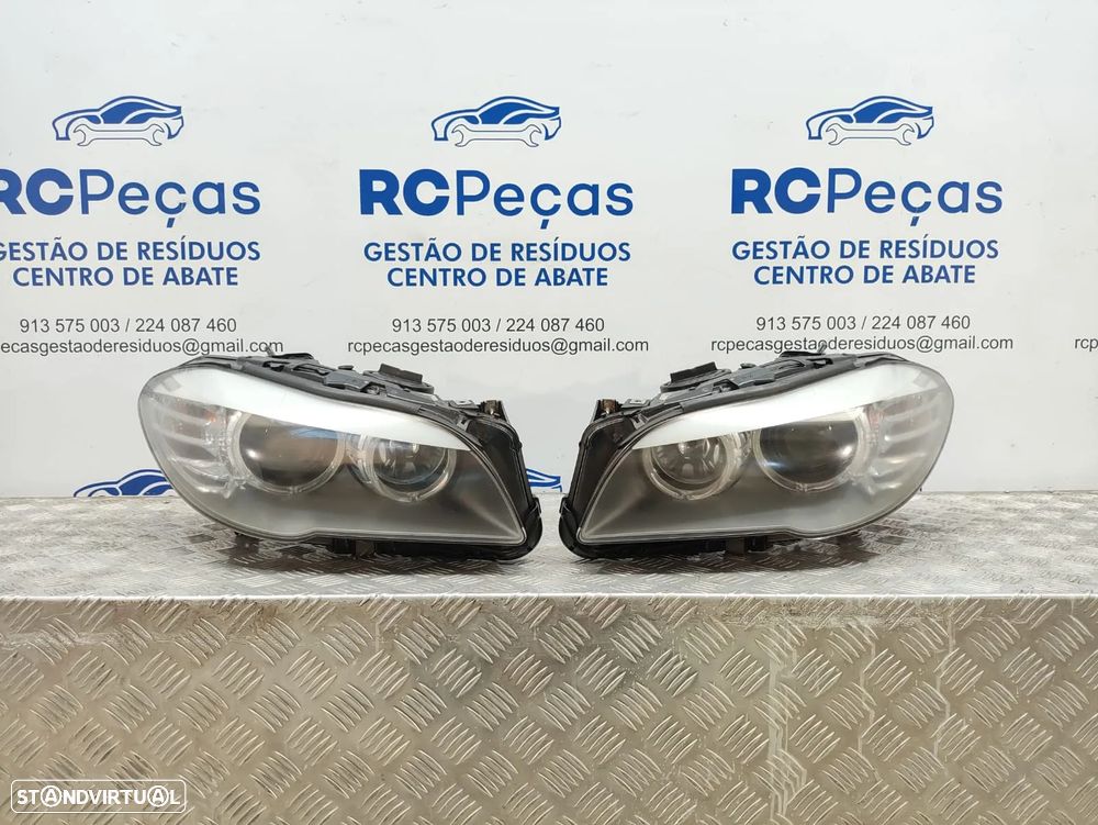 Conjunto Oticas Farois Frontal Frente Esquerda Halogenio Original BMW Serie 5 F10 Sedan Carro F11 Touring Carro 2011 a 2017 - 1