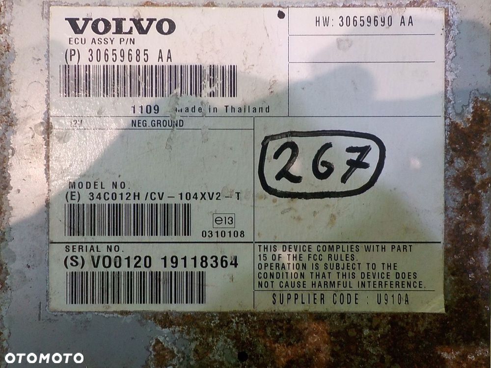 VOLVO V60 I S60 II R-DESIGN 2.4 D3 11r KOMBI wzmacniacz 30659685AA - 6