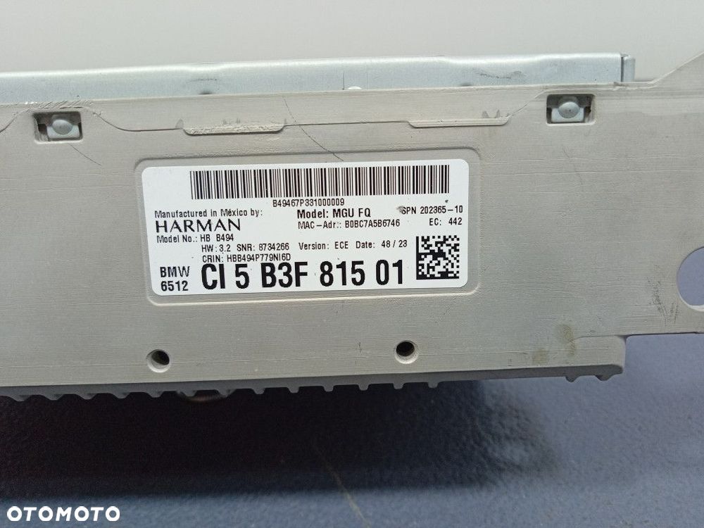 BMW X3 G01 G02 F97 LCI JEDNOSTKA RADIA NAWIGACJI MGU FQ 5B3F815 - 4