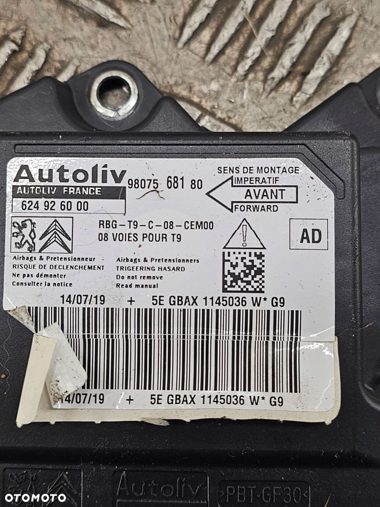 sensor moduł air bag peugeot 308 t9 9807568180 oryginał - 3