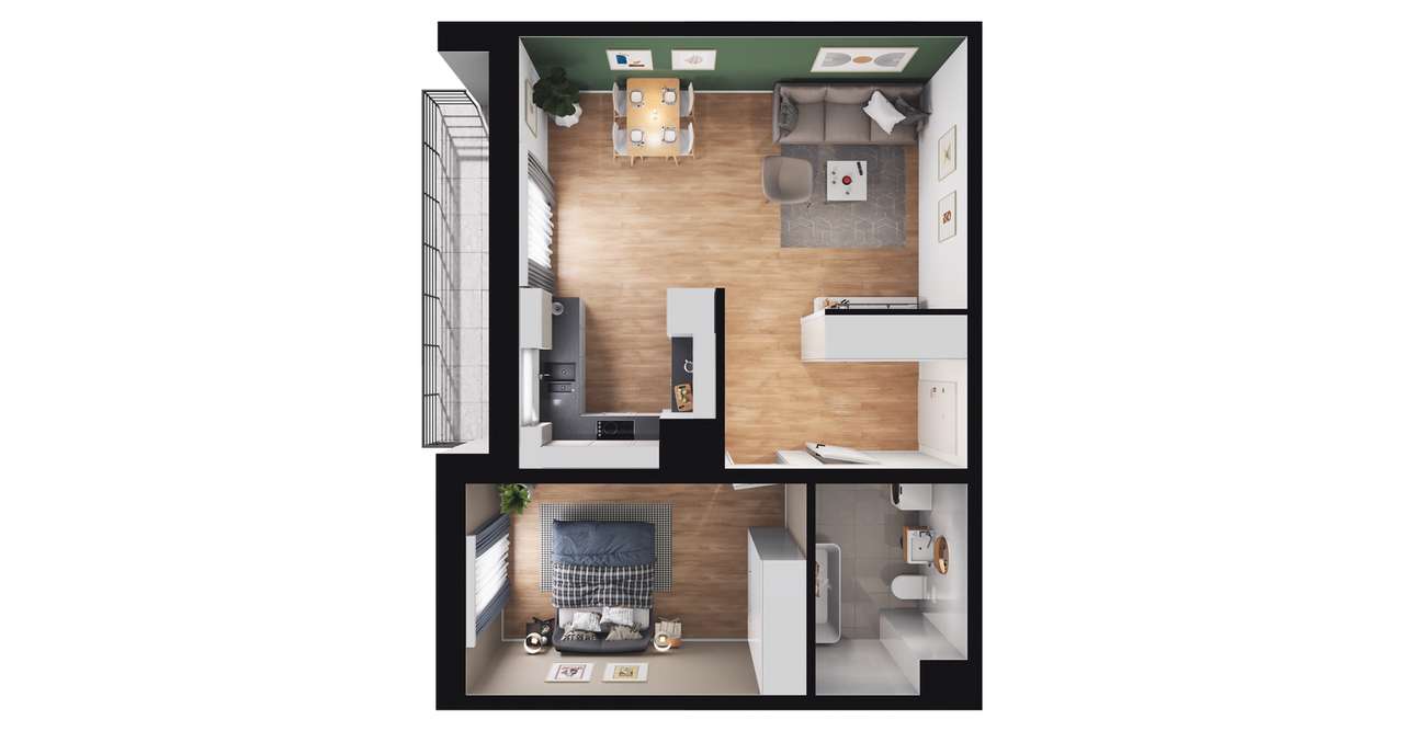2-pokojowe mieszkanie 50m2 + balkon Bez Prowizji - Pełny obrazek: 2/23