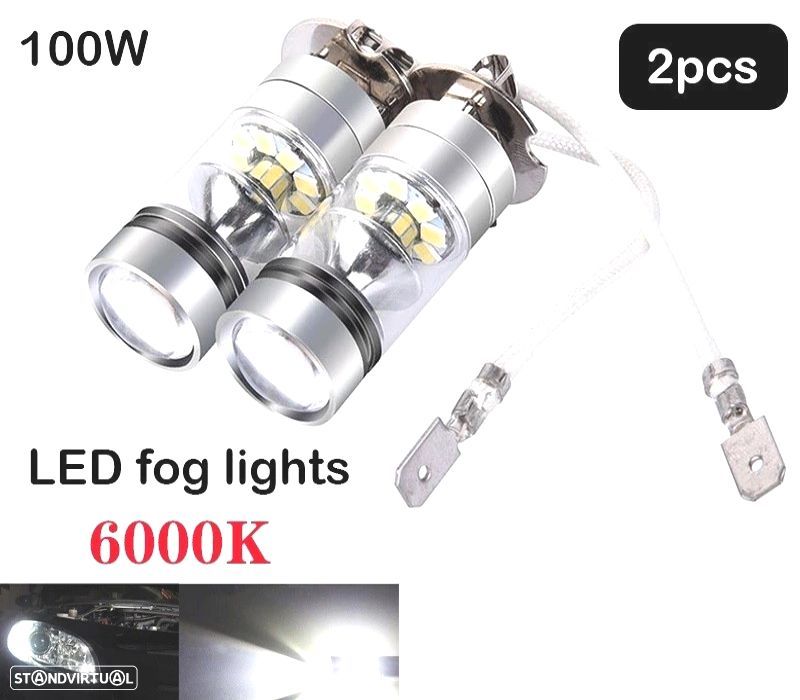 KIT DE LUZES DE NEVOEIRO LED H1 100 WATTS CANBUS - 1