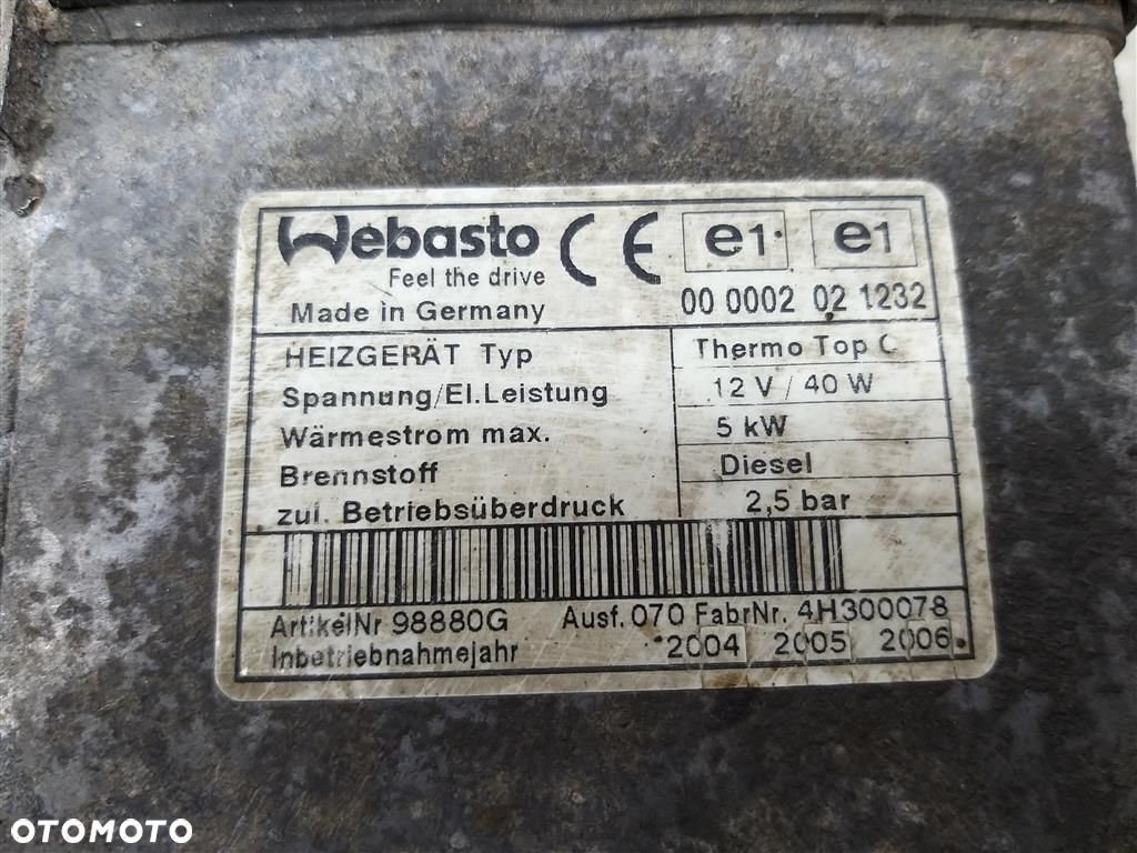 Webasto piec OGRZEWANIE POSTOJOWE Peugeot 807 2.2HDI 125 KM 2002-2014R - 2