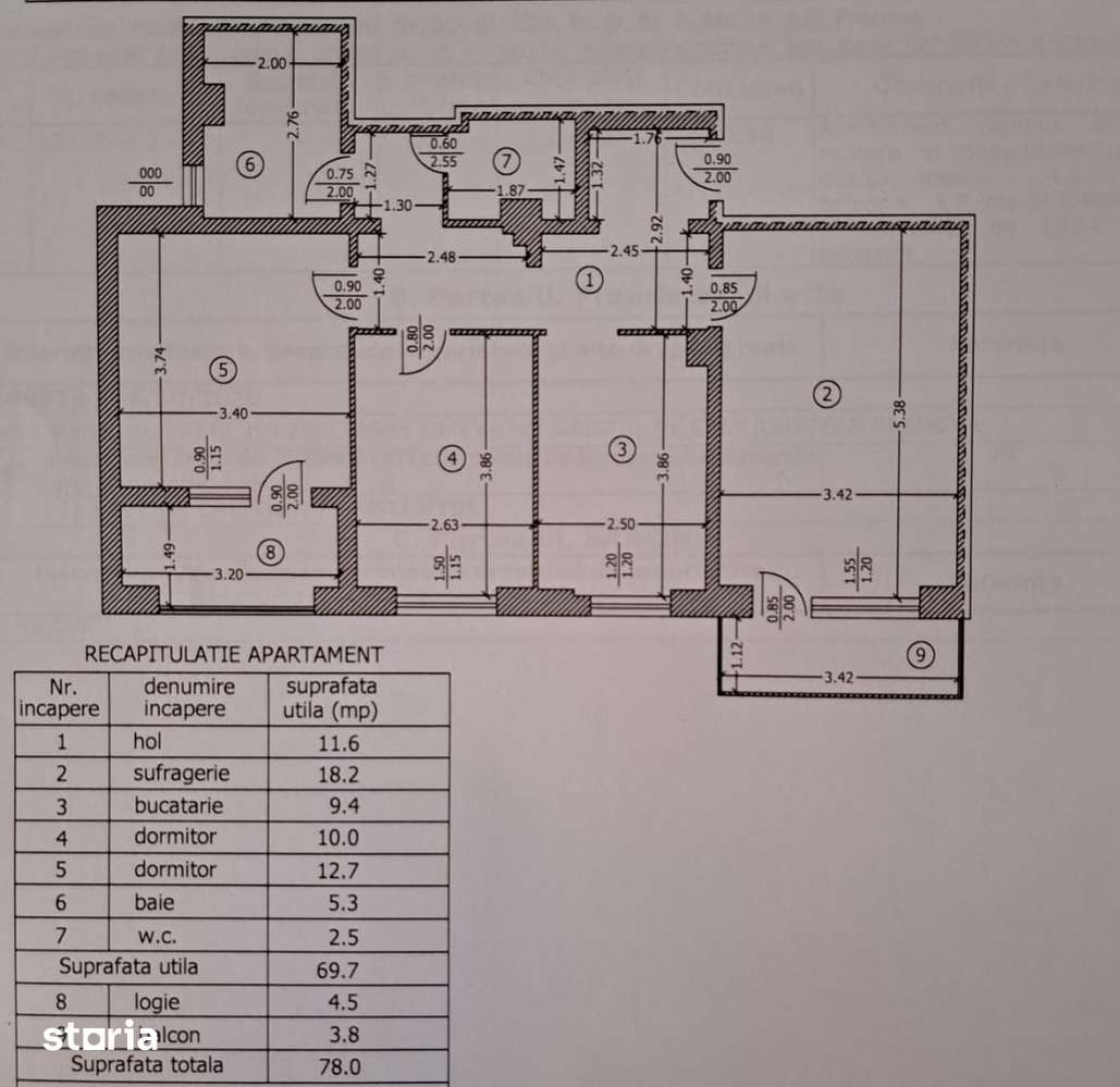 Apartament 3 camere, 2 bai, decomandat, B-dul Bucuresti — fotografia 1