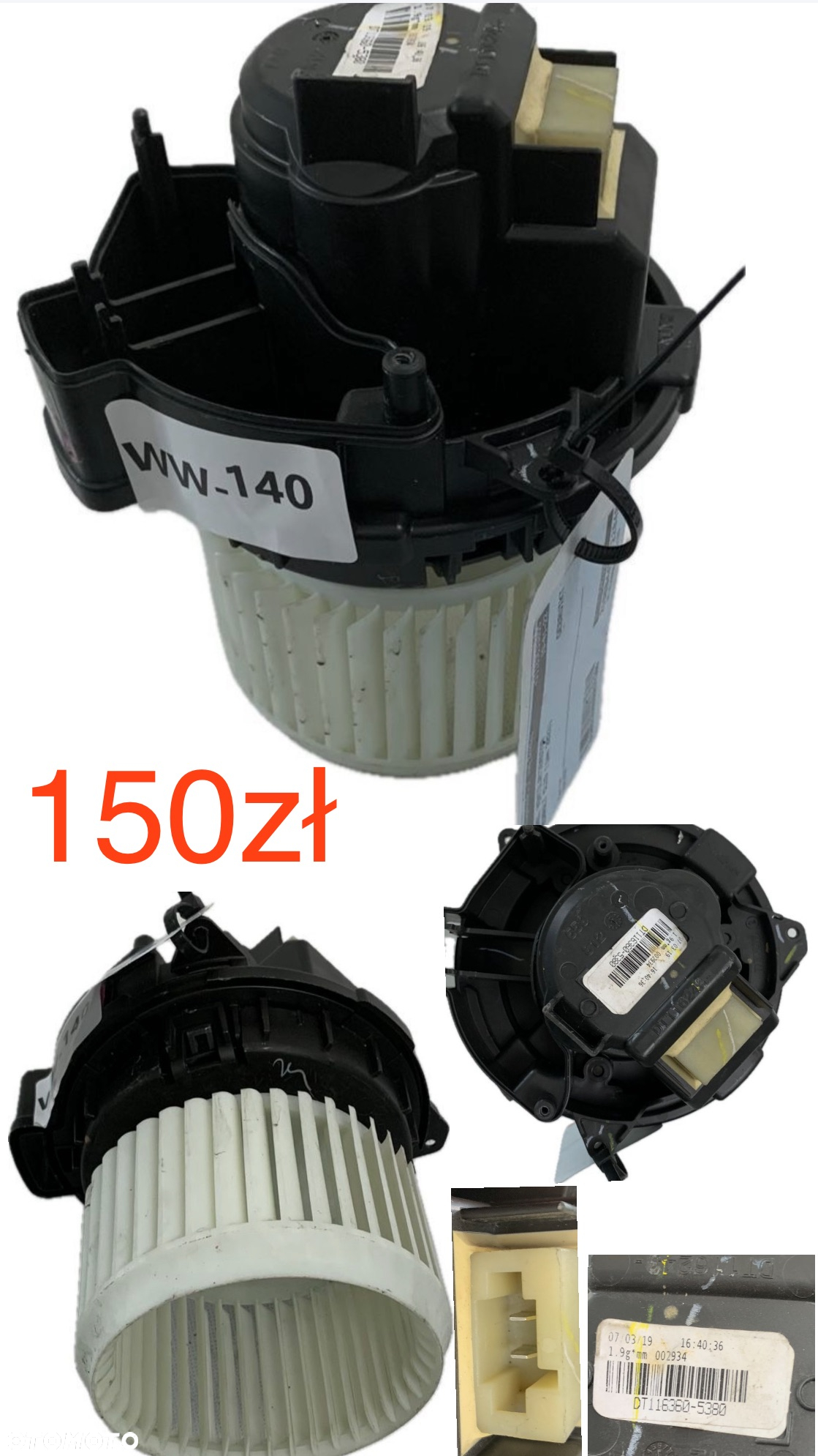 Wentylator dmuchawa nagrzewnicy Renault Clio V Captur II 2019r-> BMW F10 F11 F01 F12 F13 2010-2018r Volkswagen T6 Berlingo III Partner III Chevrolet Captiva Opel Antara 2006-2011r Volvo V70 S60 XC70 XC90 BMW F20 F21 F30 F31 2011-2018r BMW 5 E60 E61 MINI F56 Cooper 2006-2020r Mercedes W210 W211 - 2