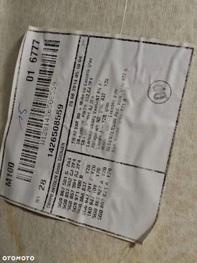 VW Golf VII kombi 2013-2019 Podsufitka 5G9867501G oryginał fajny stan - 10