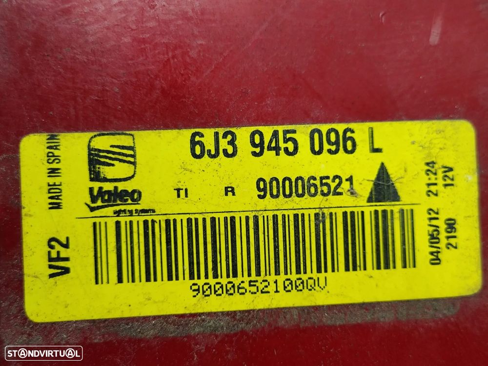 Conjunto Farolins Led Tras Traseiro Direito Esquerdo Seat Ibiza 4 IV 6J Facelift 3 Portas Original - 13