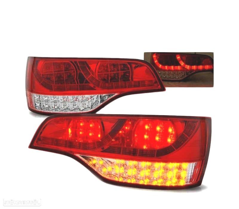 FAROLINS TRASEIROS LED AUDI Q7 06-09 VERMELHOS CLAROS - 1