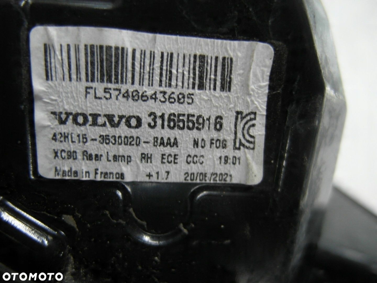 VOLVO XC90 II BDB EUROPA  WSZYSTKO ŚWIECI LAMPA TYLNA PRAWA - 2