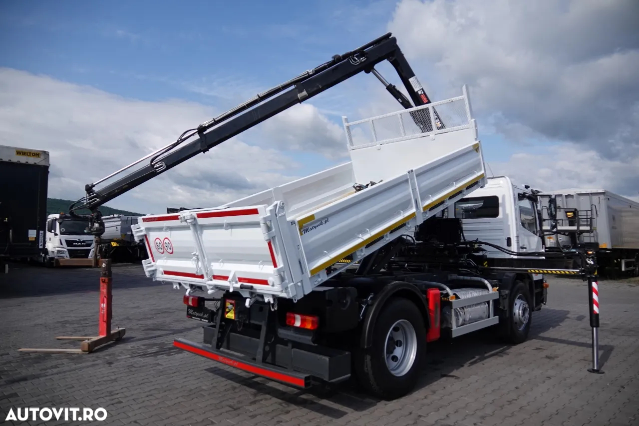 Mercedes-Benz ATEGO 1627 / 4X2 / BASCULĂ 3 LATERALE + HDS HIAB 099 BS-2 / PILOT / ROTATOR / FURCĂ / ANVELOPE 100% / IMPORTAT - 3