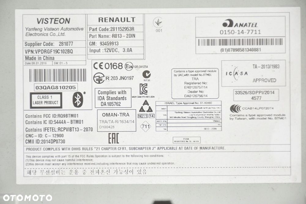radio opel * vivaro ii b 281152953r - 5