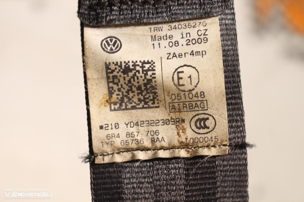 Cinto Frontal Direito Volkswagen Polo (6R1, 6C1)  6R4857706 / Pré Tens - 8