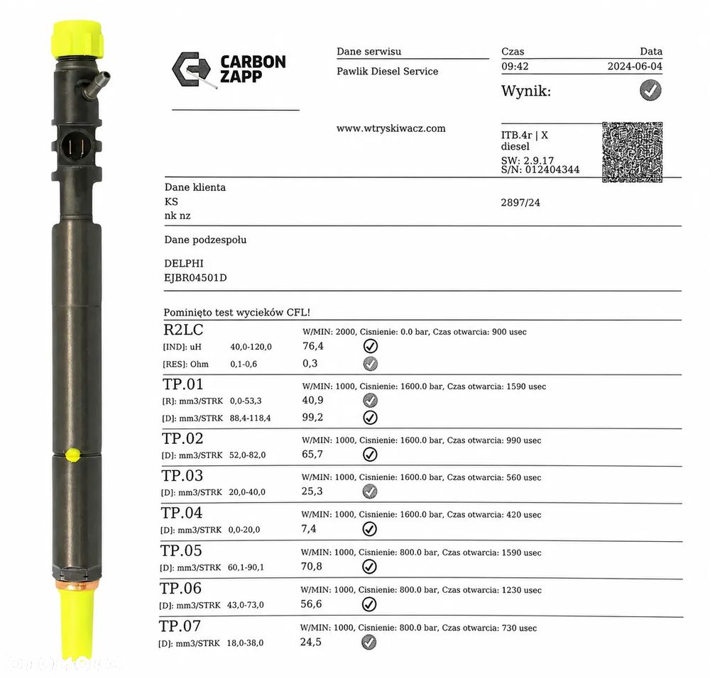 Wtryskiwacz Common Rail DELPHI CRI EJBR04501D - 4