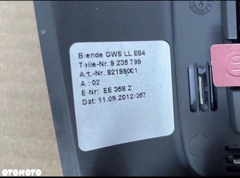 9235799 wybierak lewarek zmiany biegów bmw x1 e84 - 3