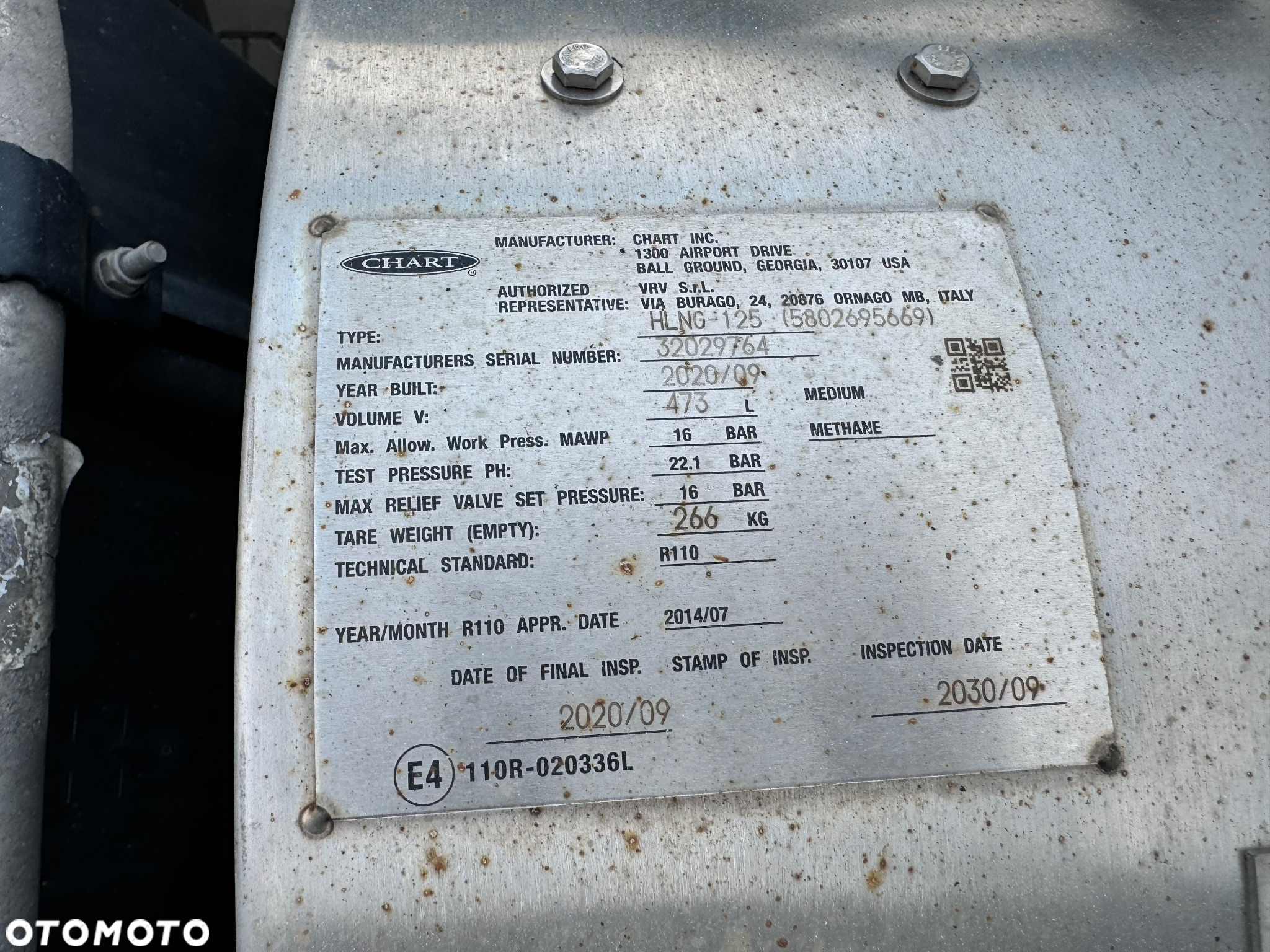Zbiornik gazu LNG Chart 473l, Iveco S-Way Euro 6 - 3