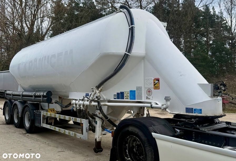 Feldbinder EUT 40.3 CEMENTOWÓZ 3-KOMORY ALUFELGI OSIE BPW OŚ PODNOSZONA HAMULCE TARCZOWE WAGA:5000kg 2008r ŁADNA - 2