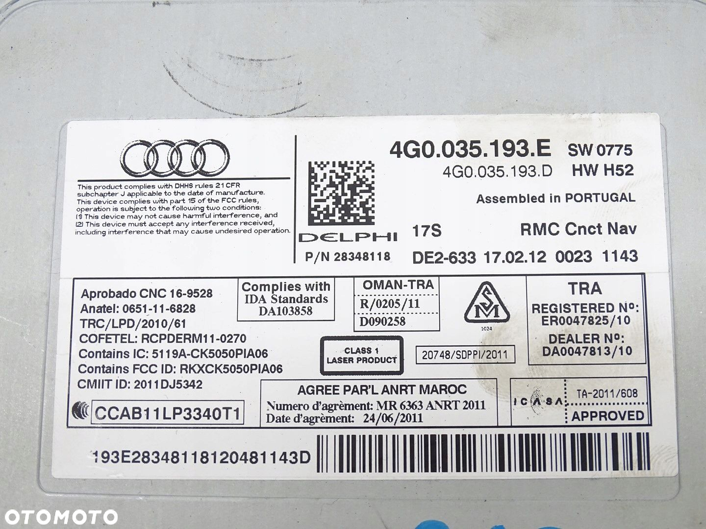 CZYTNIK 2X KART SD NAVI NAWIGACJI  KARTA AUDI A6 C7 4G 4G0035193E - 7