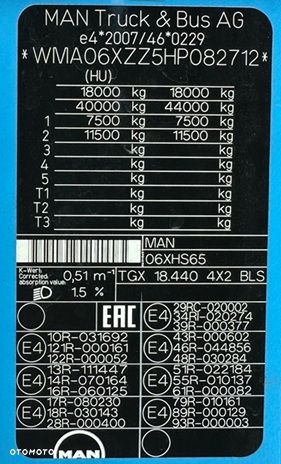 MAN TGX 18.440 XLX AUTOMAT SPOJLERY LODÓWKA SILNIK:12.5L KLIMA NAVI WEBASTO 2xALUTANK EURO 6 2016r - 13