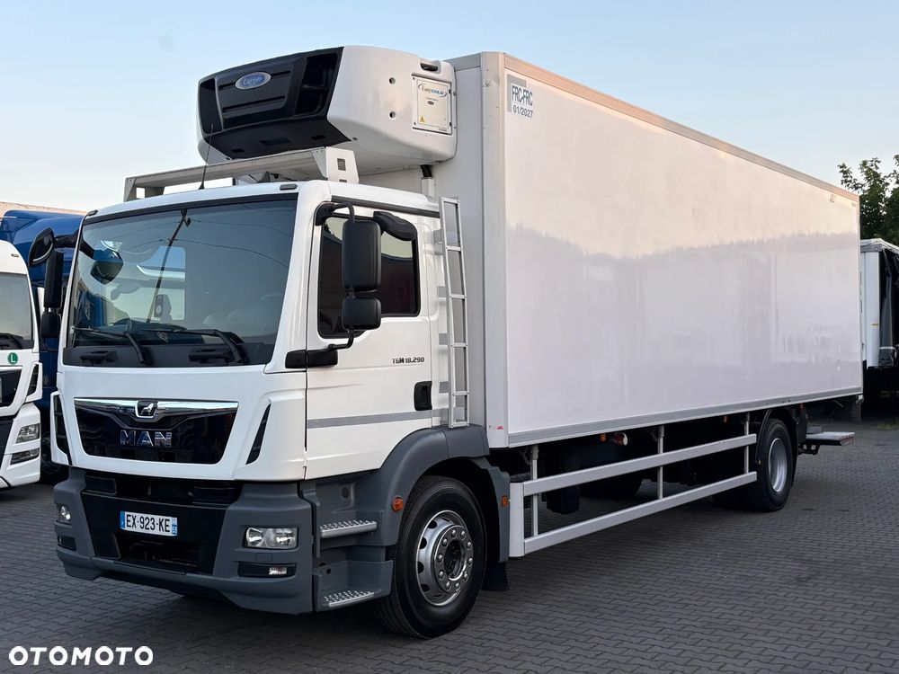 MAN TGM 18.290 ◼️ Chłodnia + Winda ◼️ 2018 ◼️ 329 tys. km ◼️ Automat ◼️ Carrier Supra 1150 Multitemp Silent ◼️ Drzwi boczne - 4