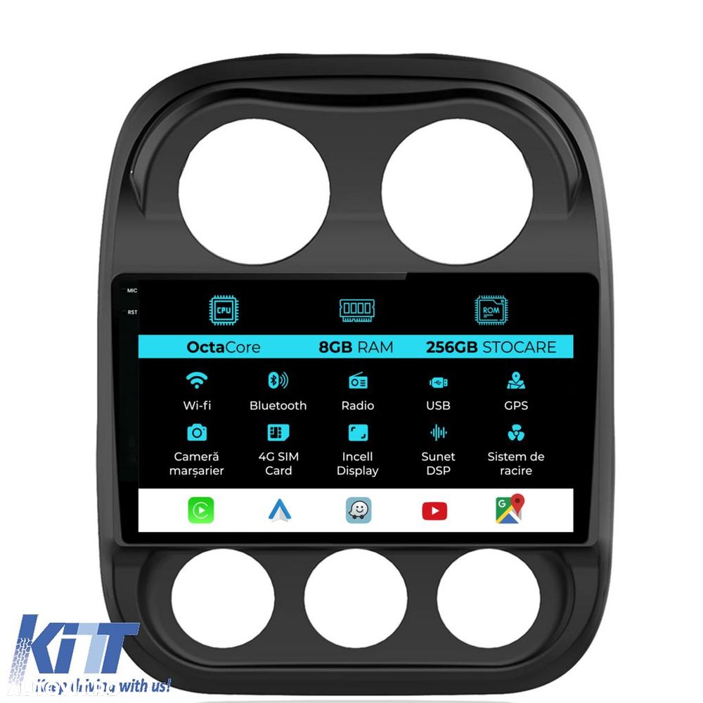 Navigatie Dedicata Jeep Compass (2010-2016), 10Inch, 8Gb Ram, 256Gb St - 1