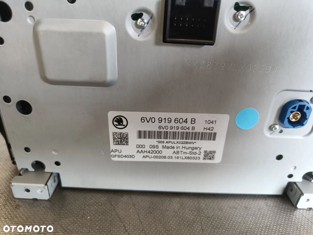 Radio Skoda Fabia 3 III Wyświetlacz Jednostka Czytnik 5Q0035842C 6V0919604B - 10