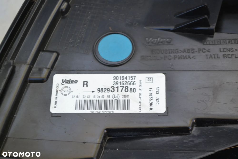 OPEL CORSA F LAMPA TYŁ TYLNA PRAWA ORYGINAŁ 9829317880 - 5