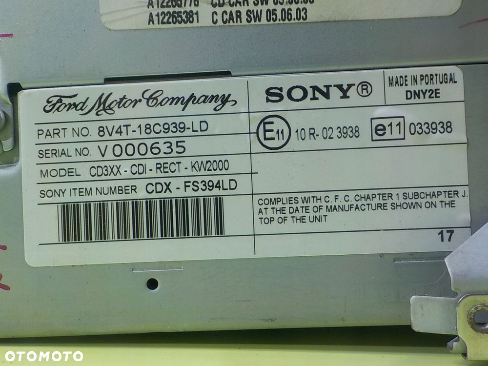 FORD KUGA MK1 I 10r 5D radio CD 8V4T-18C939-LD - 6