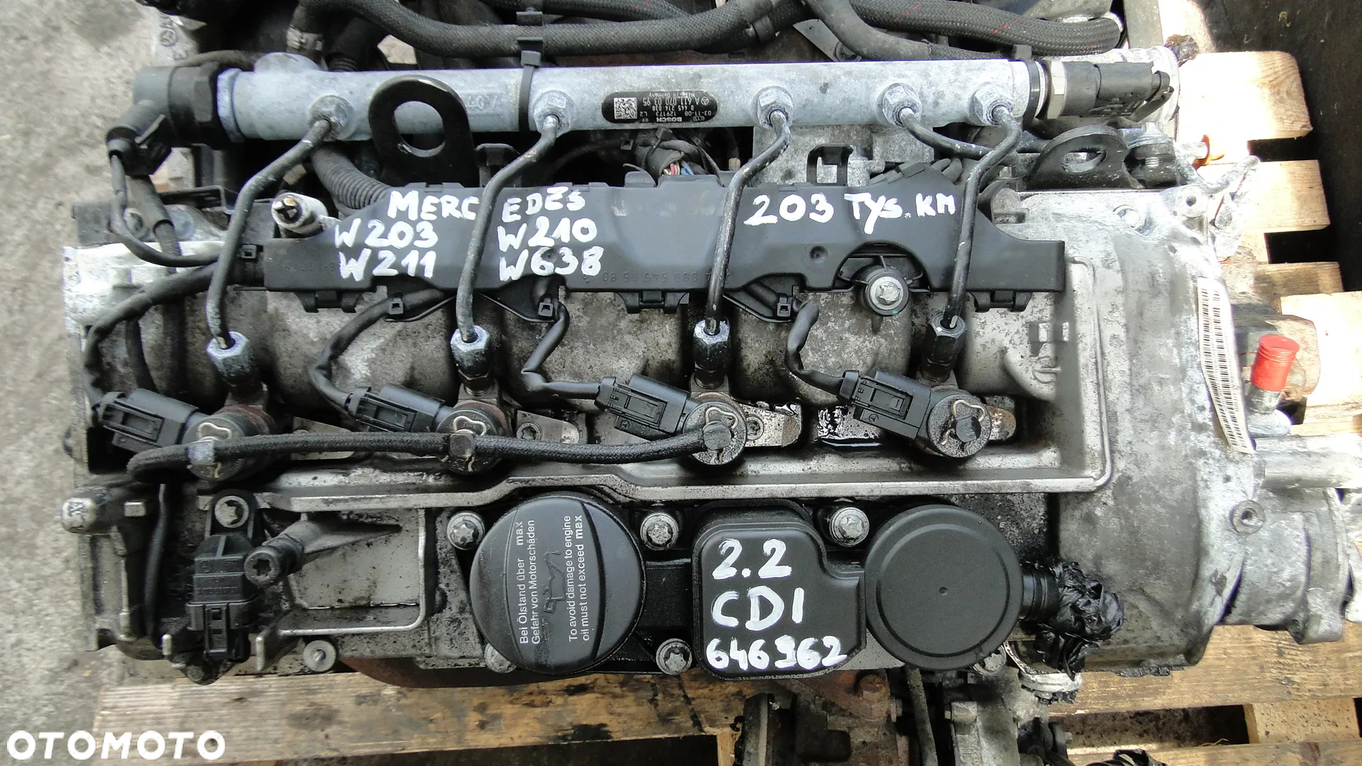MERCEDES C-KLASA W203 W210 W211 SILNIK KOMPLETNY 2.2CDI 646962 - 7